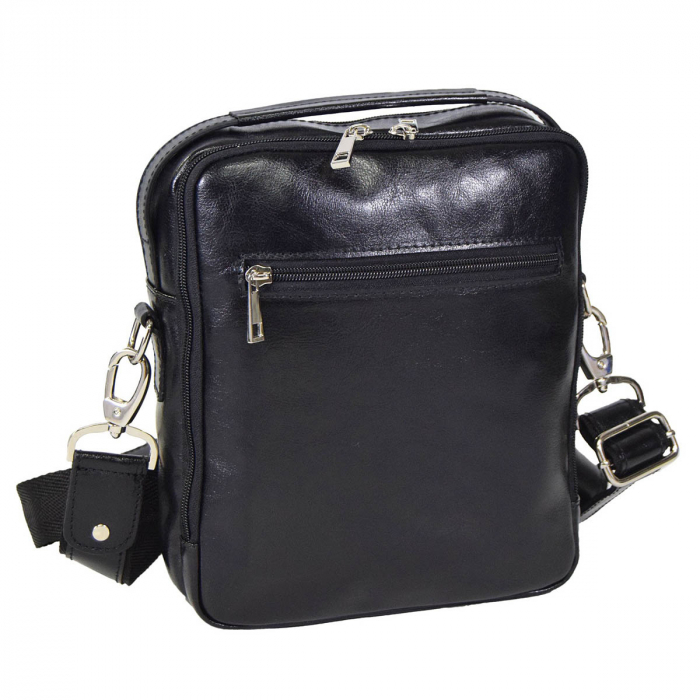 Borseta de barbati din piele naturala, model 057, Negru [1]