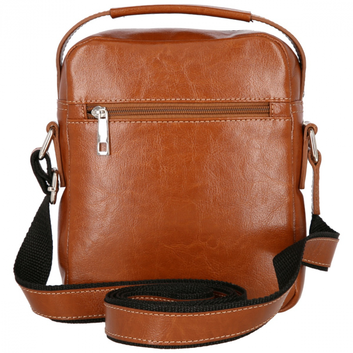 Borseta de barbati din piele naturala, model 074, Maro tabac [5]