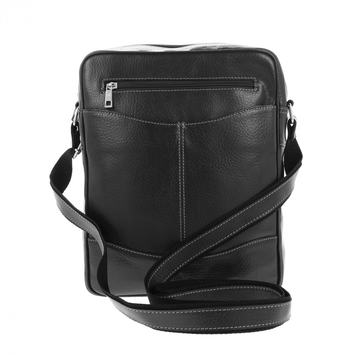 Borseta de barbati din piele naturala moale, model 029, Negru mat [2]