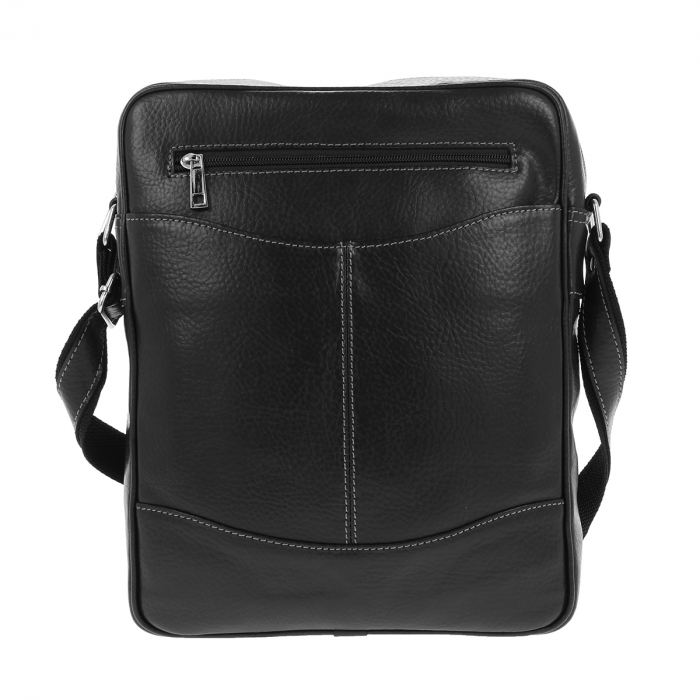 Borseta de barbati din piele naturala moale, model 029, Negru mat [3]
