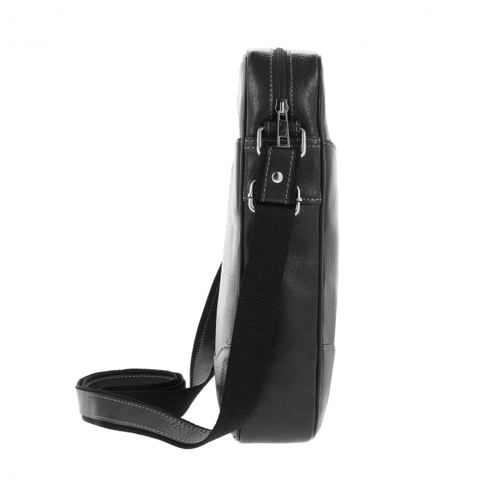 Borseta de barbati din piele naturala moale, model 029, Negru mat [4]