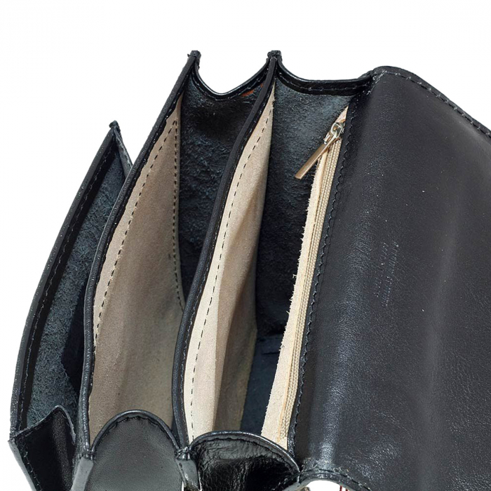 Borseta din piele vachetta, model S4407, Negru [3]