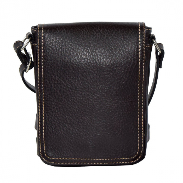 Borseta de barbati din piele naturala moale, model 044, Maro mat [2]