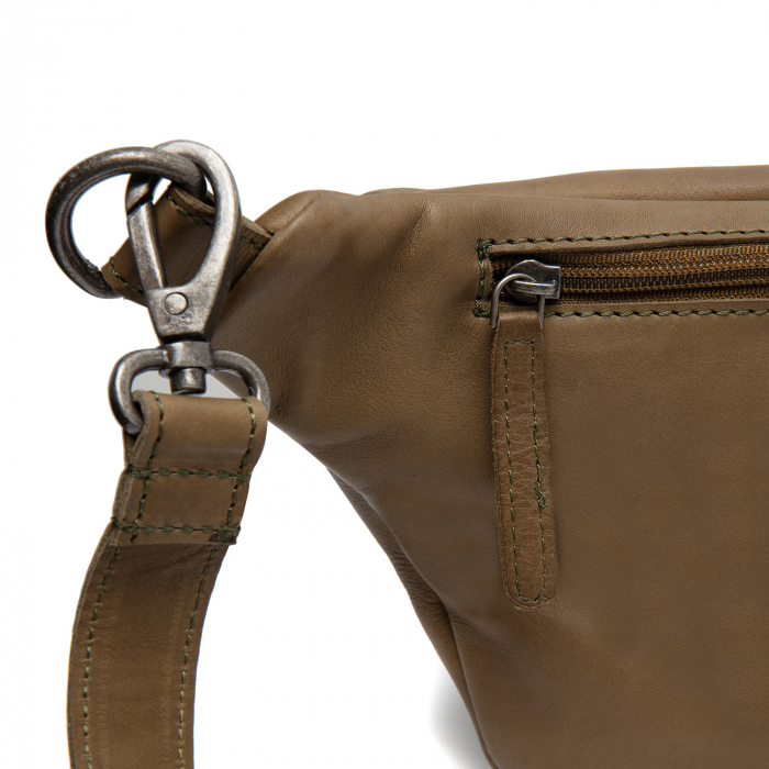 Borseta (marsupiu) de brau si umar  The Chesterfield Brand, din piele, model Kruger, Verde olive [5]