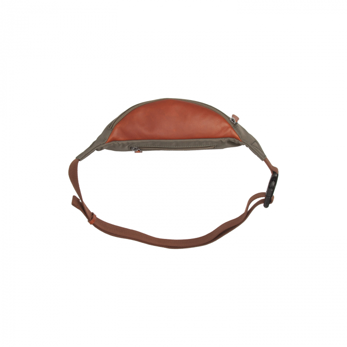 Borseta (marsupiu) de brau si umar The Chesterfield Brand, din piele si nylon, model Velta, Verde [2]