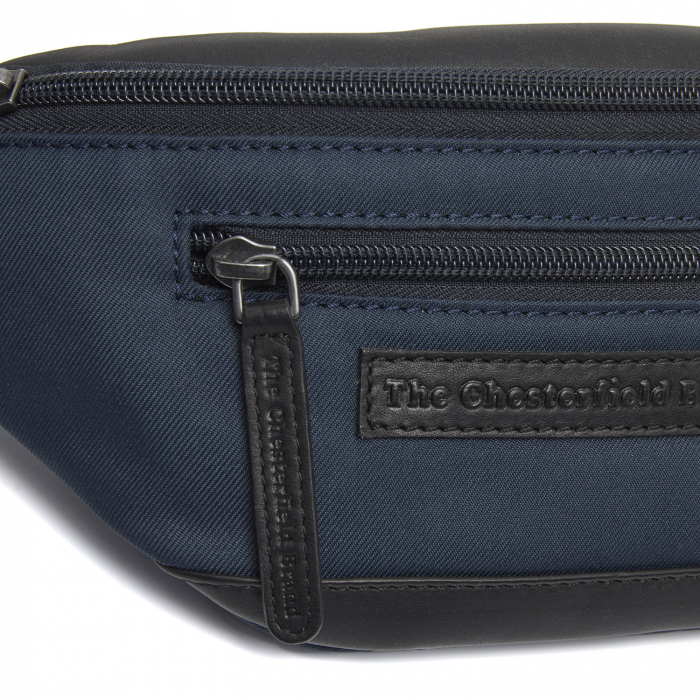 Borseta (marsupiu) de brau si umar The Chesterfield Brand, din piele si nylon, model Velta, Bleumarin [4]