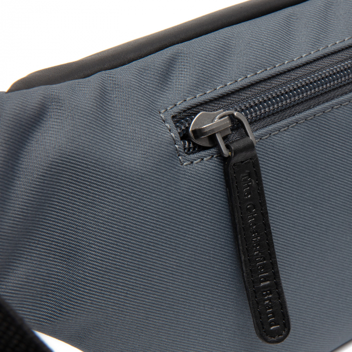 Borseta (marsupiu) de brau si umar The Chesterfield Brand, din piele si nylon, model Velta, Gri deschis [4]