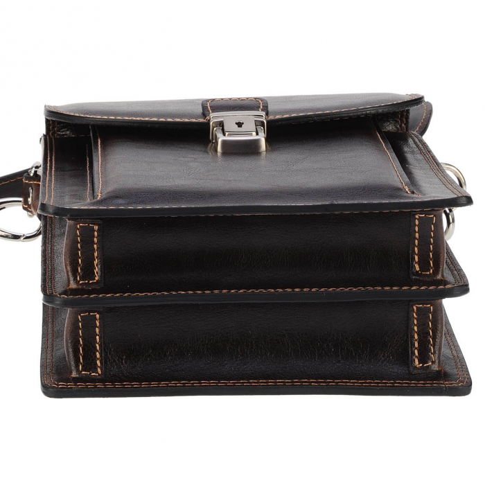 Borseta de barbati din piele naturala, model 020 office, Maro vintage [6]