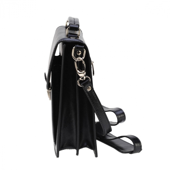 Borseta de barbati din piele naturala, model 020 office, Negru [4]