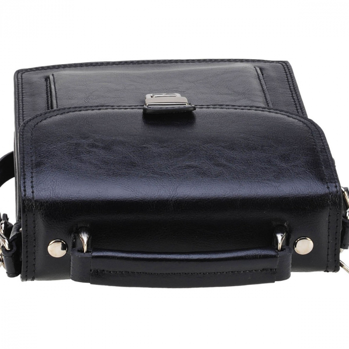 Borseta de barbati din piele naturala, model 020 office, Negru [5]