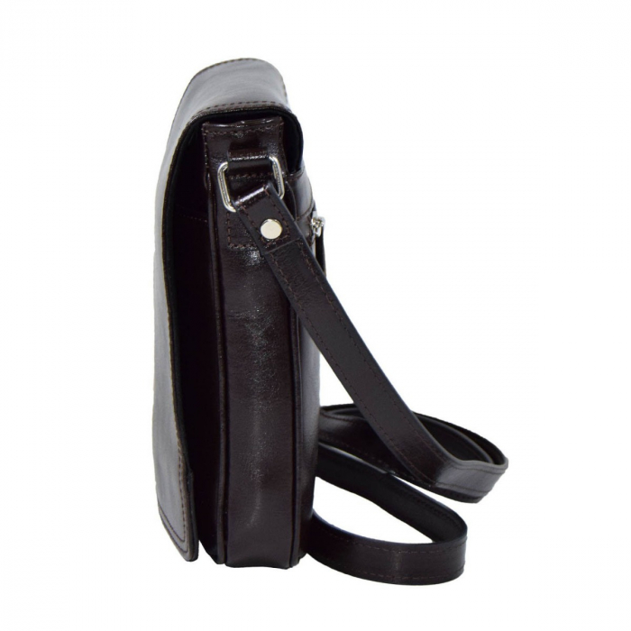 Borseta de barbati din piele naturala, model 05, Maro inchis [5]