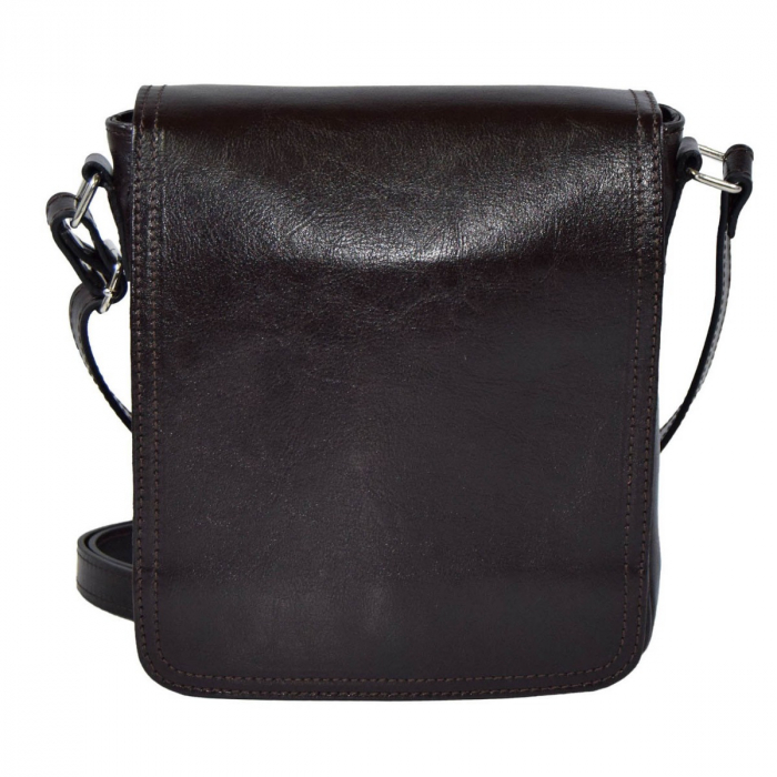 Borseta de barbati din piele naturala, model 05, Maro inchis [2]