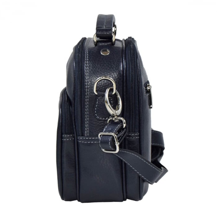 Borseta de barbati din piele naturala moale, model 016, Bleumarin mat [4]