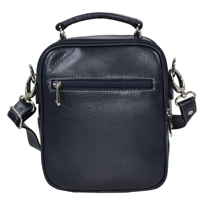 Borseta de barbati din piele naturala moale, model 016, Bleumarin mat [3]