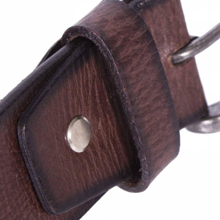 Curea pentru blugi din piele naturala, The Chesterfield Brand, Aayden, Maro inchis [3]
