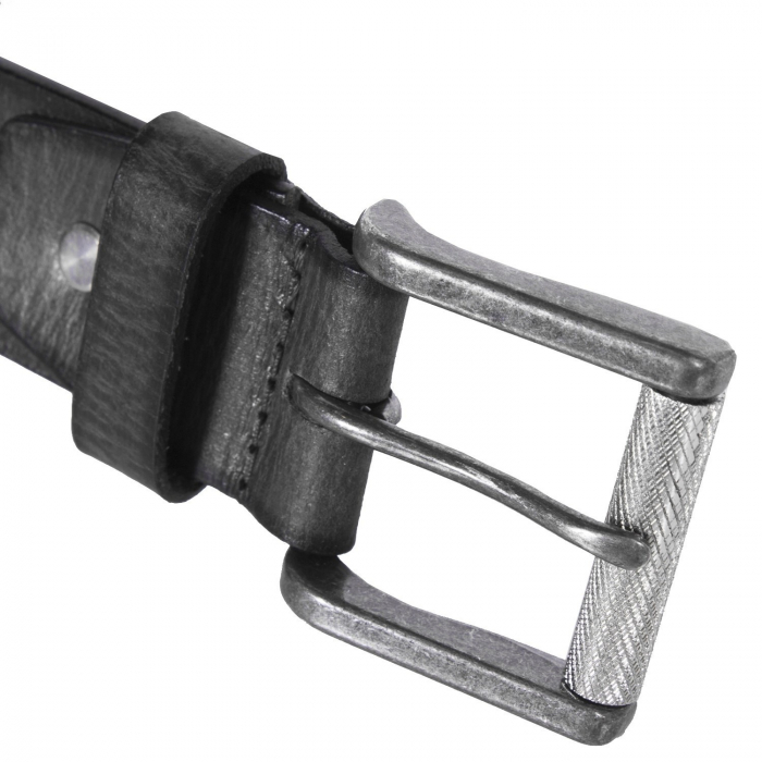 Curea pentru blugi din piele naturala, The Chesterfield Brand, Aayden, Negru [3]