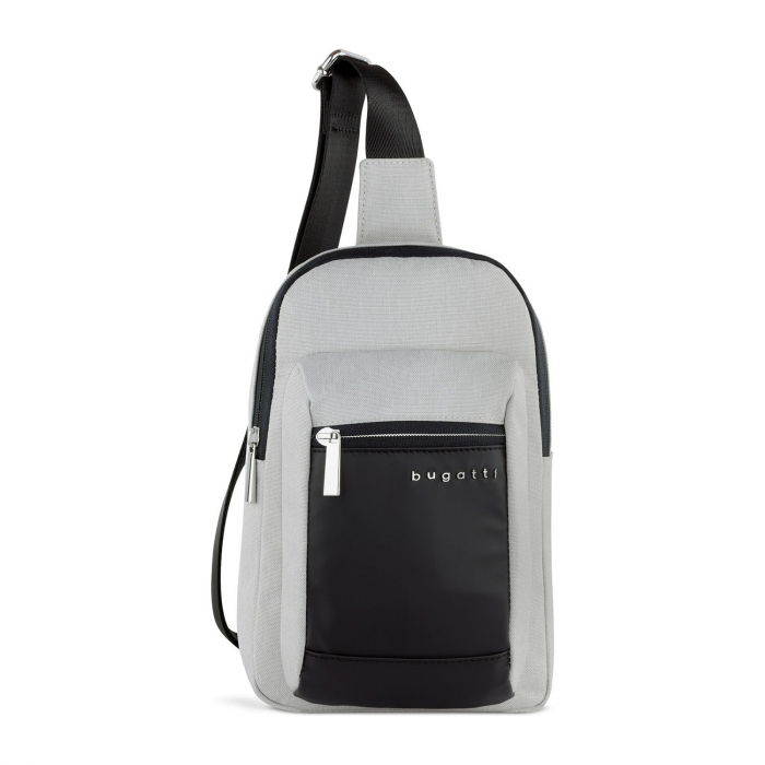Geanta barbati crossbody, bugatti, seria Sera, Gri deschis / Negru [2]