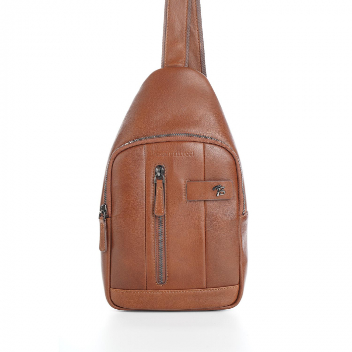 Geanta barbati crossbody din piele naturala, Tony Bellucci, seria T5220, Maro Coniac [2]