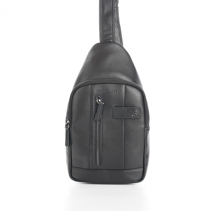 Geanta barbati crossbody din piele naturala, Tony Bellucci, seria T5220, Negru [2]