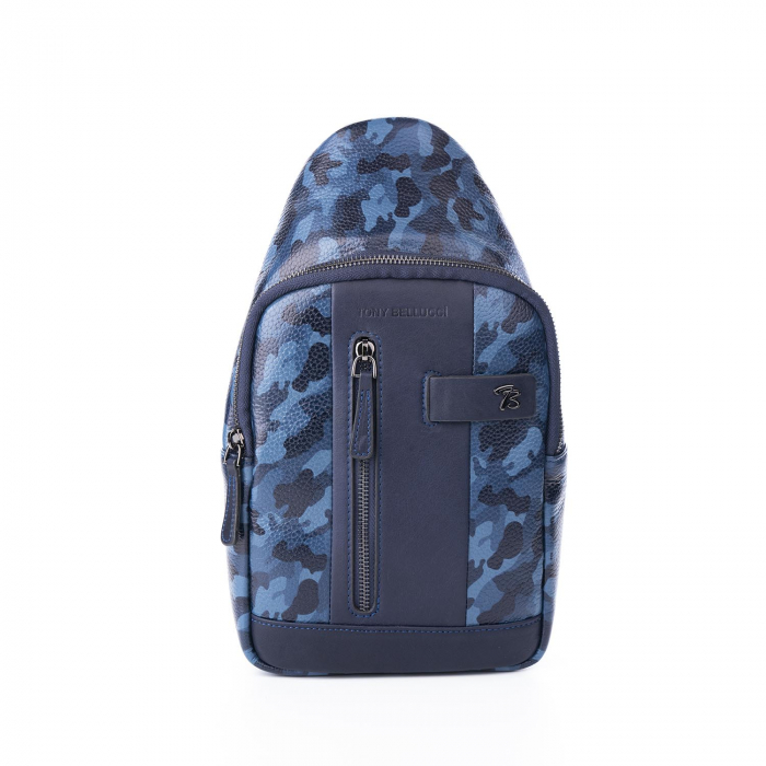 Geanta barbati crossbody din piele naturala, Tony Bellucci, T5220, Bleumarin [2]