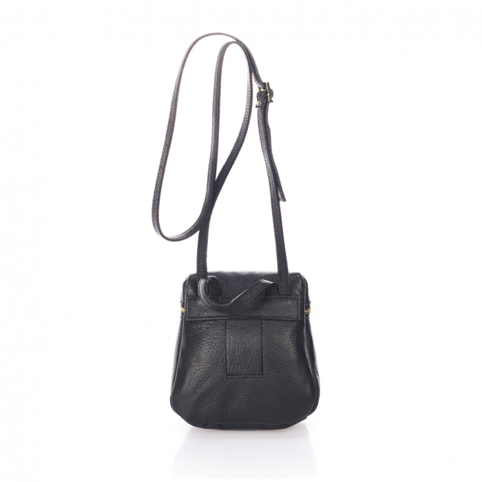 Geanta brau Massimo Castelli, din piele naturala, model 7080, Negru [5]
