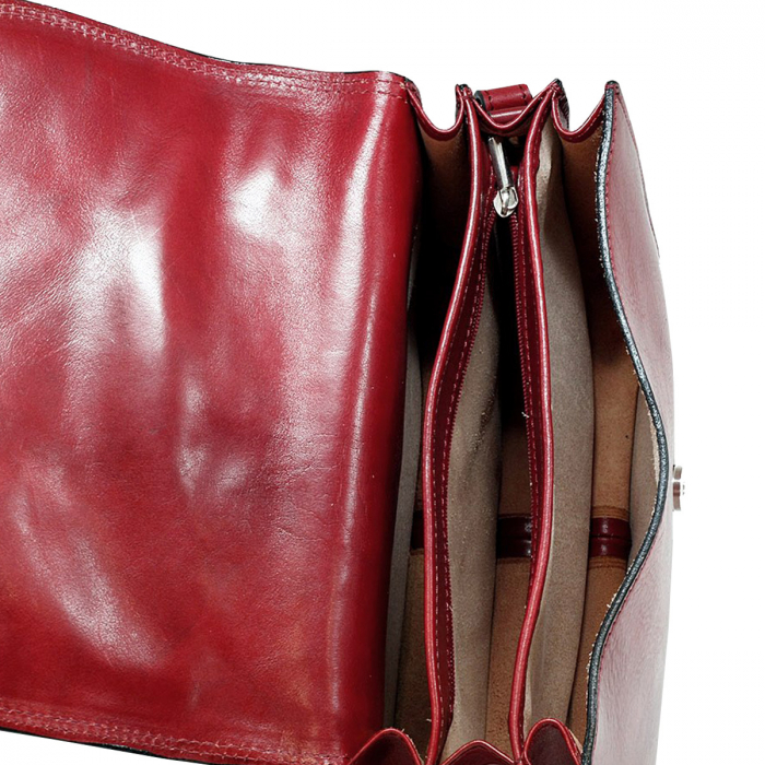 Geanta casual de umar din piele vachetta, model S5512, Bordo [2]