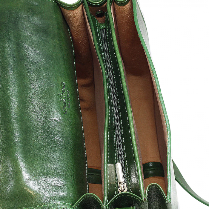 Geanta casual de umar din piele vachetta, model S5512, Verde [4]