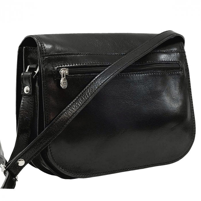 Geanta casual de umar din piele vachetta, model S5512, Negru [2]
