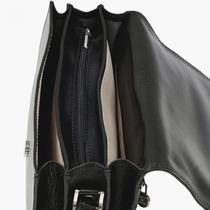 Geanta casual de umar din piele vachetta, model S5512, Negru [3]