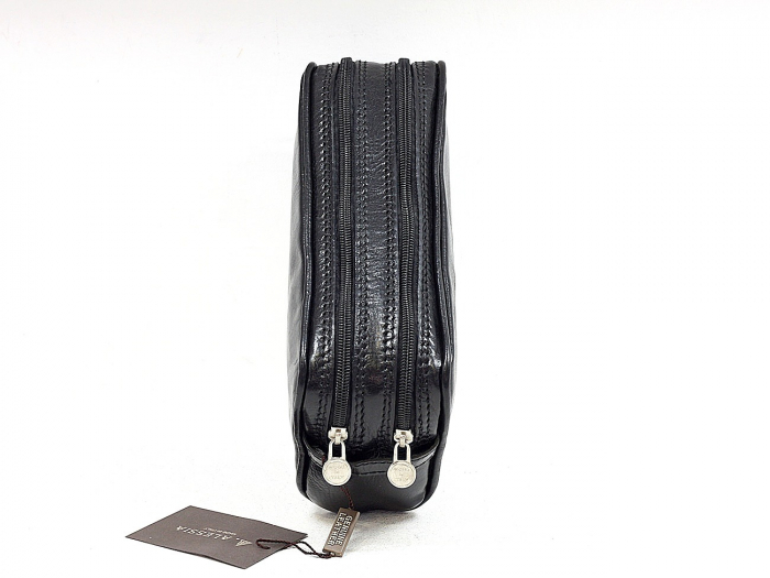 Geanta cosmetice pentru barbati din piele vachetta, model S4401, Negru [3]