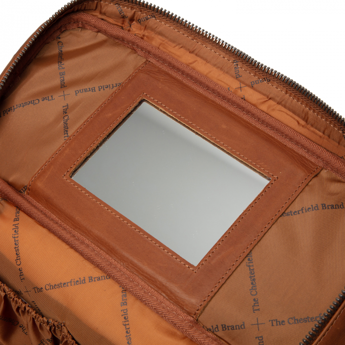 Geanta cosmetice, The Chesterfield Brand, piele naturala, Limone, Maro coniac [4]