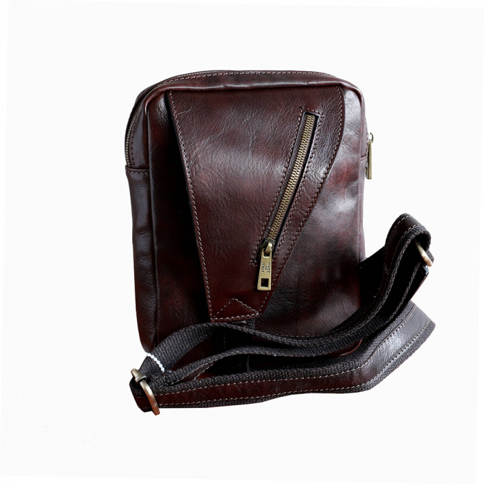 Geanta crossbody din piele maro inchis GB105 [2]
