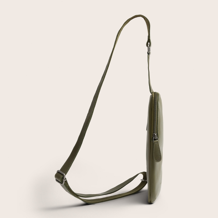 Geanta crossbody din piele naturala, The Chesterfield Brand, Isley, Verde olive [4]