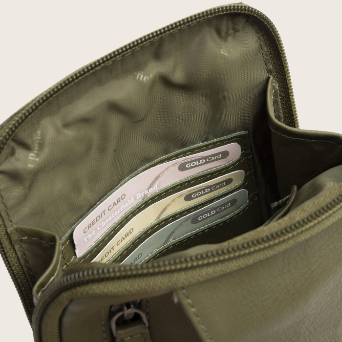Geanta crossbody din piele naturala, The Chesterfield Brand, Isley, Verde olive [3]