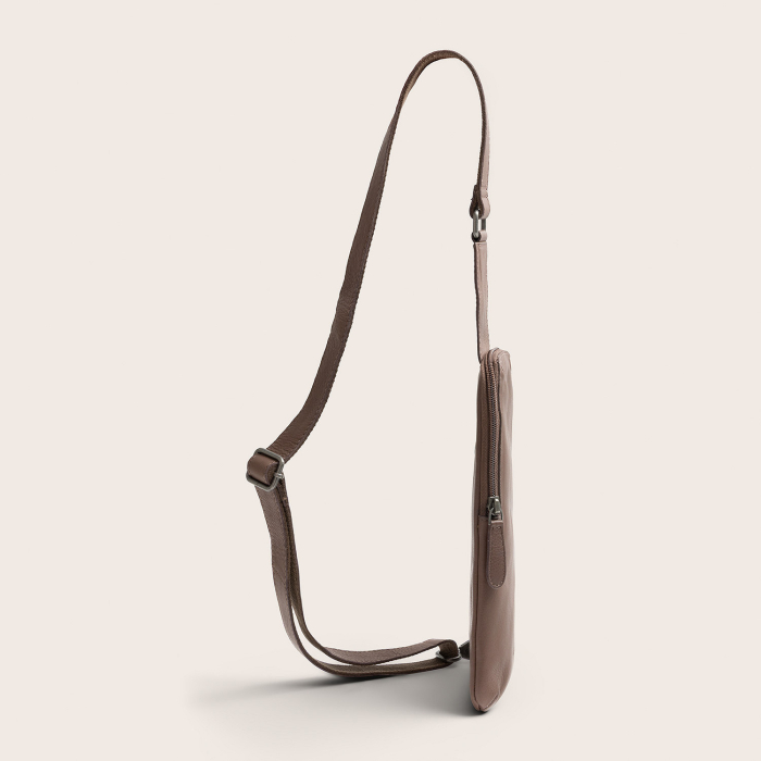 Geanta crossbody din piele naturala, The Chesterfield Brand, Isley, Taupe inchis [8]