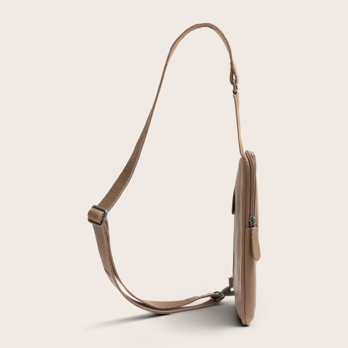 Geanta crossbody din piele naturala, The Chesterfield Brand, Isley, Taupe [6]