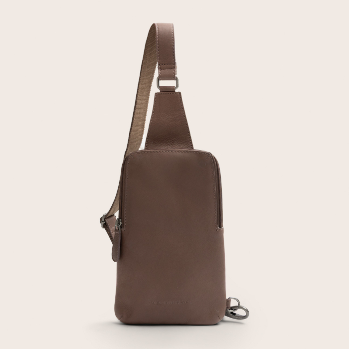 Geanta crossbody din piele naturala, The Chesterfield Brand, Isley, Taupe inchis [5]