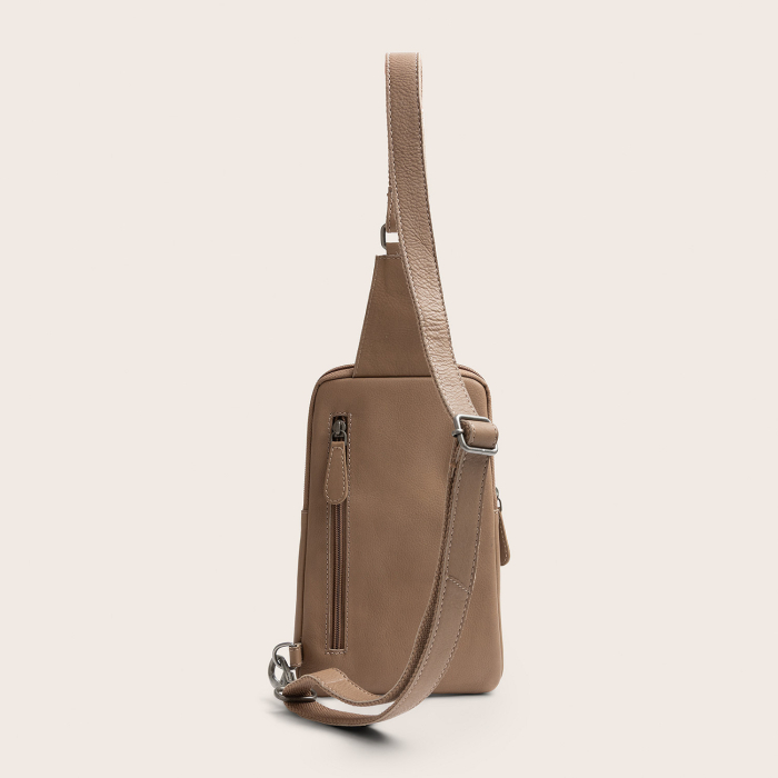 Geanta crossbody din piele naturala, The Chesterfield Brand, Isley, Taupe [10]