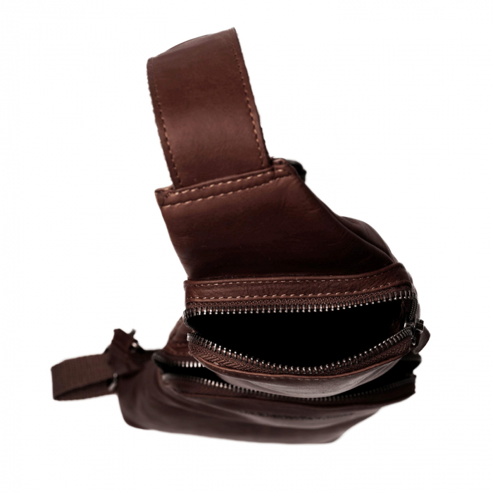 Geanta crossbody din piele naturala, The Chesterfield Brand, Logan Maro inchis [4]