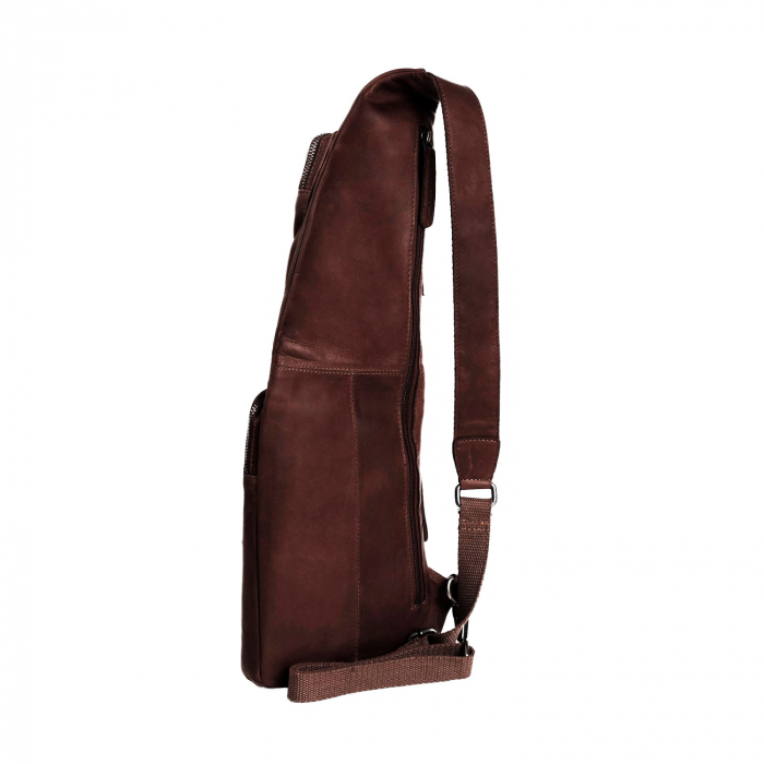 Geanta crossbody din piele naturala, The Chesterfield Brand, Logan Maro inchis [2]