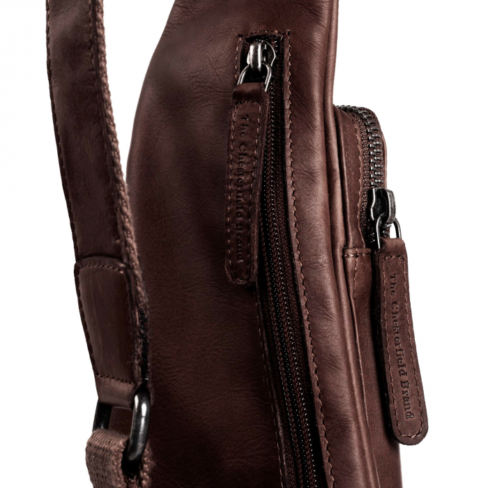 Geanta crossbody din piele naturala, The Chesterfield Brand, Logan Maro inchis [3]