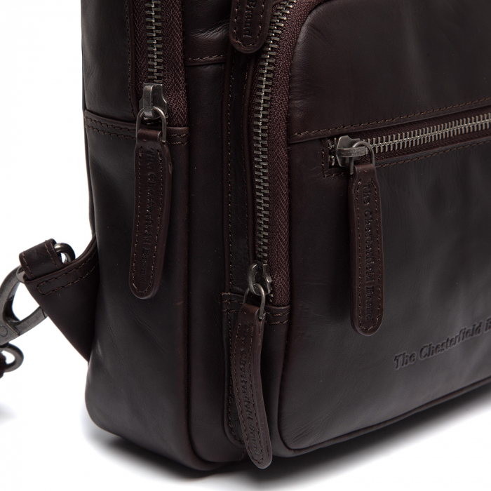 Geanta crossbody din piele naturala, The Chesterfield Brand, Peru Maro inchis [2]