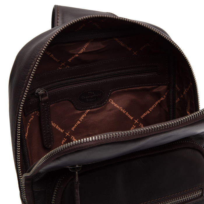 Geanta crossbody din piele naturala, The Chesterfield Brand, Peru Maro inchis [3]