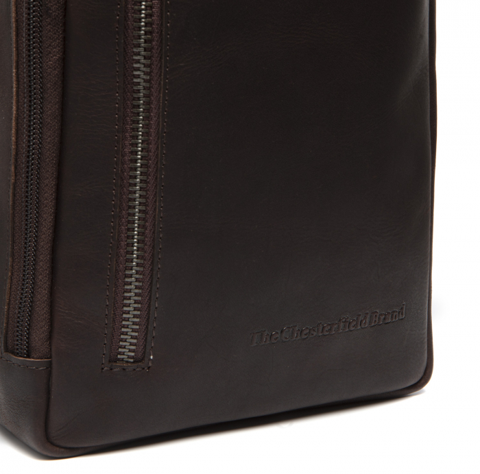 Geanta crossbody din piele naturala, The Chesterfield Brand, Rotterdam,  Maro inchis [5]