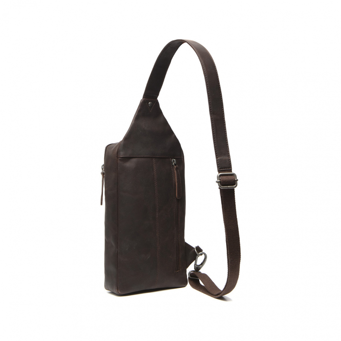 Geanta crossbody din piele naturala, The Chesterfield Brand, Rotterdam,  Maro inchis [6]