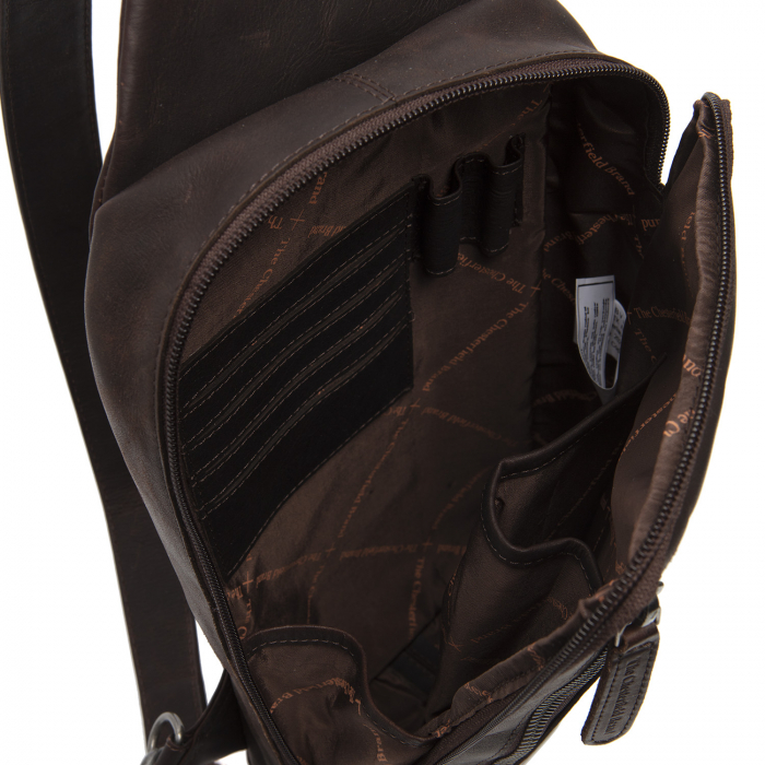 Geanta crossbody din piele naturala, The Chesterfield Brand, Rotterdam,  Maro inchis [3]