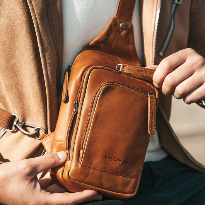 Geanta crossbody, The Chesterfield Brand, din piele naturala, Riga, Maro coniac [2]