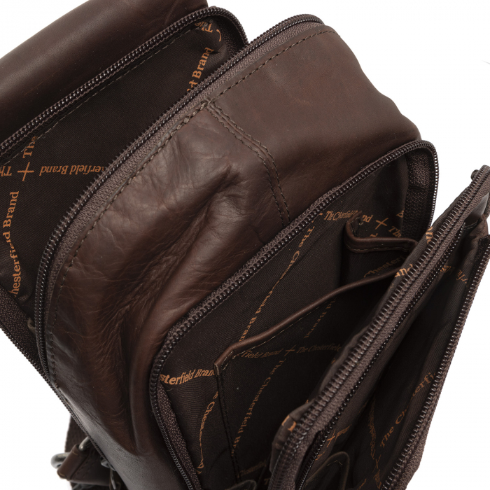 Geanta crossbody, The Chesterfield Brand, din piele naturala, Riga, Maro inchis [4]