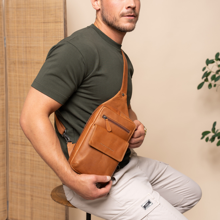 Geanta crossbody, The Chesterfield Brand, din piele naturala, Turelle, Maro coniac [1]