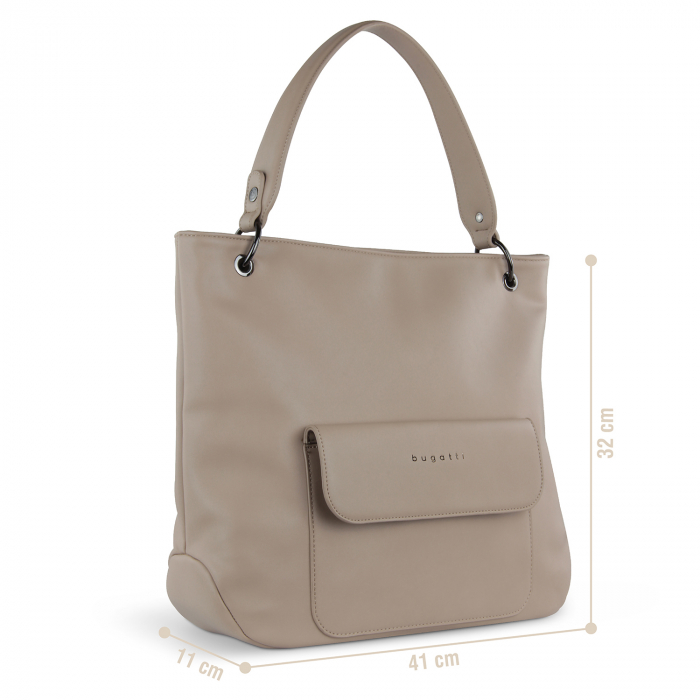 Geanta dama, bugatti, piele ecologica, seria Almata Hobo 496659, Nisipiu [7]